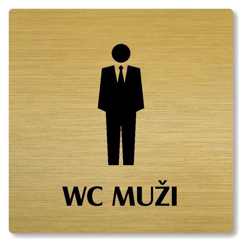 WC muži, 100x100mm, zlatá, Nevada